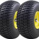 MARASTAR 21425 15x6.00-6 Tire and Wheel Assembly, Replacement Riding Lawn Mower Front Tires Compatible with 100 and 300 Series John Deere Riding Mowers, 2 pack