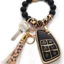 for Chevy Key Fob Cover with Keychain.TPU Keyshell No Screws Required for Installation. (Black-6 Buttons, 6-Buttons)