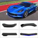 DREAMIZER Front Lip for Car,Universal Front Bumper Lip Chin Spoiler Splitter Diffuser Protector Body Kit Compatible with Honda Nissan Toyota Mazda, Black w/Blue