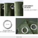 MIULEE Velvet Curtains Olive Green Elegant Long Grommet Curtains Black Out Thermal Insulated Soundproof Room Darkening Drapes for Classical Living Room Bedroom Decor 52 x 96 Inch Length 2 Panels Set