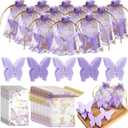 Dunzy 50 Set Butterfly Theme Baby Shower Favors for Guests Butterfly Soap Favors with Thanks You Cards Gender Reveal Baptism Party Decorations Wedding Souvenirs (Purple,Light Purple)