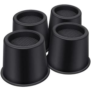 ANNKUT Bed Risers 4 Inch Heavy Duty, Round Furniture Risers for Bed Desk Table Sofa Couch，Bed Lifts Risers, Support up to 3300 Lbs(4 Pack Black)