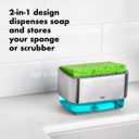 OXO Good Grips Stainless Steel Soap Dispensing Sponge Holder - Clear, One Size