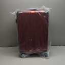 Coolife LuggageSuitcase PC+ABS Spinner 24in, Wine Wind