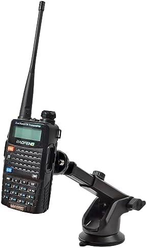 HYSHIKRA Suction Cup Walkie-Talkie Holder Windshield/Dashboard, Handheld Radio Mount with Strong Sticky Gel Pad, Compatible with Baofeng UV5R Motorola Talkabout Midland Cobra Yaesu Radio HT