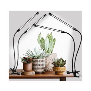 Black Grow Lights for Indoor Plants, 168 LEDs Clip Plant Lights, Full Spectrum LED Plant Growing Lamps with Flexible Gooseneck 4/8/12/18H Timer, 3 Spectral Modes, 10 Dimmable Levels, 2Head x 2 Pack