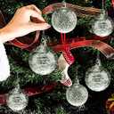 Syhood 9 Pcs Clear Glass Christmas Ornaments Ball Blown Clear Glass Ball Ornaments Christmas Tree Hanging Decorations with Finial for Xmas Tree Holiday Gift Home Winter