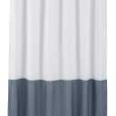 ALYVIA SPRING Waterproof Fabric Shower Curtain Liner - Soft & Light-Weight Cloth Shower Liner, 3 Bottom Magnets, Hotel Quality & Machine Washable - Standard Size 72x72, White and Stone Blue