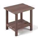 Apolimi Adirondack Outdoor Side Table, 2-Tier Sturdy Patio End Table Weather Resistant, 16.5" Solid Side Table for Patio, Pool, Porch