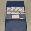 Harvopu Compatible for iPad 11th 10th Generation Case with Keyboard, Folio Cover with Pencil Holder, Multi-Touch Trackpad, 7 Color Backlit, Detachable Keyboard for iPad (A16) 11th/10th Gen (Navy Blue)