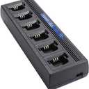commountain Multi Unit Charger for Motorola Radios R2 CP200D CP200 CP200XLS PR400, Compatible with NNTN4851 NNTN4497 NNTN4970 Batteries and More, Six Gang Rapid Charger