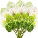 Hanaive 20 Pcs Artificial Anthurium Flowers 23.6 Inch Fake Anthurium Flowers for DIY Vase Bouquets Centerpiece Arrangements Wedding Bridal Shower Party Home Decor (Green)