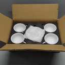 LE TAUCI Cappuccino Cups with Saucers 6 oz, Set of 4 Ceramic Coffee Cup and Saucer Set for Latte, Au Lait, Flat White, Mocha, Tea, Embossed Coffee Cups, Ceylon Blue