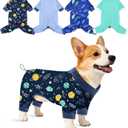 Glittme 4 Pack Dog Pajamas for Dogs Girl Boy, Soft Stretchy Puppy Onesies Jumpsuit, Breathable Pet Pjs Clothes for Sleeping & Anti-Shedding, Cute Doggy Apparel Vest (Large)