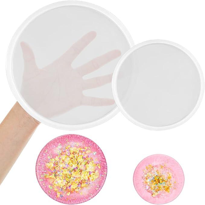 2 PCS Thickened Coaster Resin Mold, Silicone Mold for Epoxy Resin Casting, DIY Coasters, Bowl Mats, Candle Holders, Home Decoration