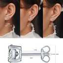 YODEWA 1/2/3ct Moissanite Stud Earrings for Women 925 Sterling Silver Hypoallergenic Butterfly Back 1 Pair DEF Color Lab Created Brilliant Round Moissanite Earrings