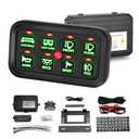 KEMIMOTO 8 Gang Switch Panel Enhanced Sensitivity, LED Touch Control, Electronic Relay System, 12-24V Waterproof Compatible with Cars, UTVs, Trucks, Wrangler and RZR X3 (Green)