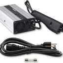 48V Golf Car Charger Triangle 3Pin Compatible with DS RXV TXT 1995-up Club Cart with Plug Fuse