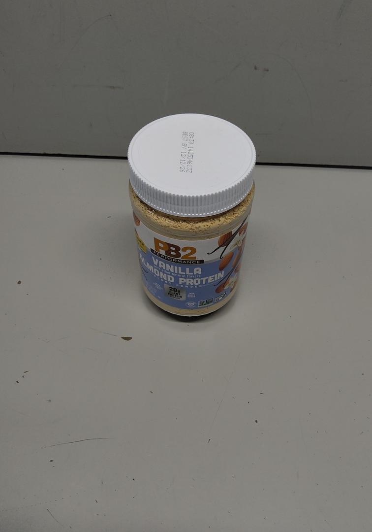 PB2 Performance Almond Plant Based Vegan Protein Powder | 20g Complete Protein, No Added Sugar, Prebiotic Fiber | Dairy Free, Certified Vegan, Non-GMO, Gluten Free [Almond w/Madagascar Vanilla, 1LB], Best By 12/12/26 