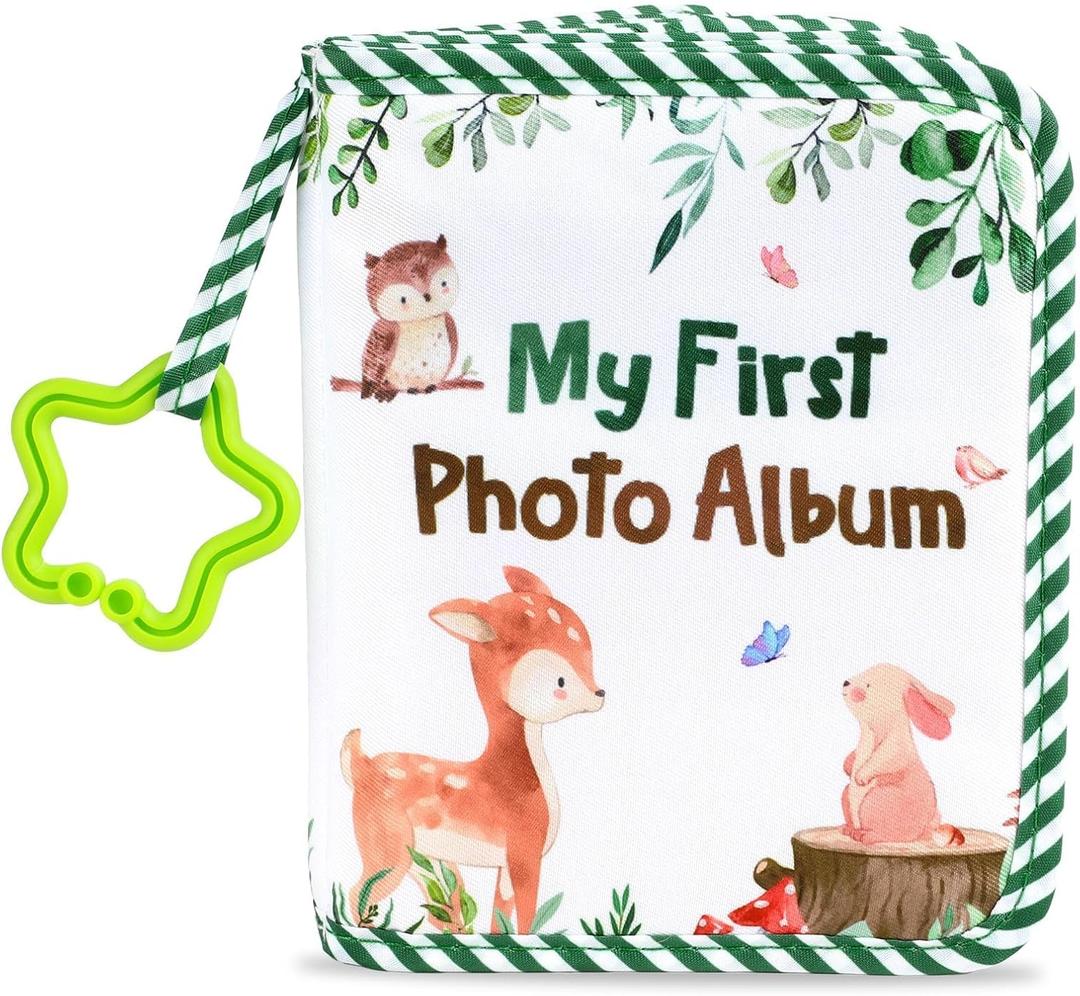Baby's My First Family Album Soft Photo Cloth Book Woodland Animal My First Book of Photos Baby Memory Album Gift Holds 4x6 Pictures for Babies Newborn Toddler & Kids Baby Shower