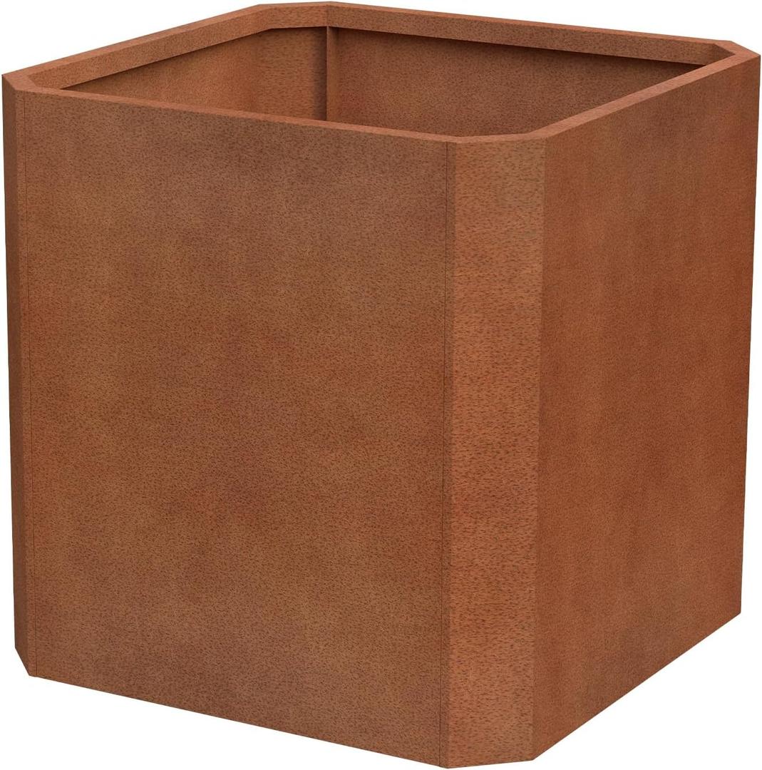 Corten Steel Planter Box-26"x26"x26"-Large Square Planter Matel -Outdoor Indoor- Heavy Duty Rustic Tall Planter Box Commercial Residential for Porch Patio Deck Home Backyard, 26"Lx26"Wx26"H
