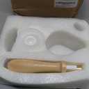 Gold Toilet Brush and Holder Set - Wooden & Stainless SteelHandle Gold Toilet Bowl Brush and Holder with Replaceable Head- Dense Bristles for Thorough Cleaning,Duck Design for Bath Decor Storage