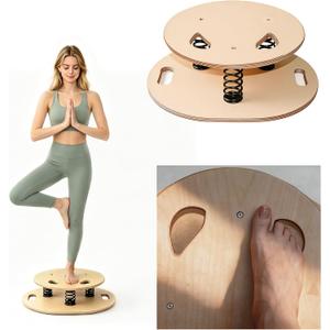 Wooden Balance Board – 400 lbs Capacity 360° Dynamic Spring Rebound Wobble Board Exercise Equipment Balance Trainer for Adults Kids Core Strengthening Standing Desk Physical Therapy Surf Training Home Workout