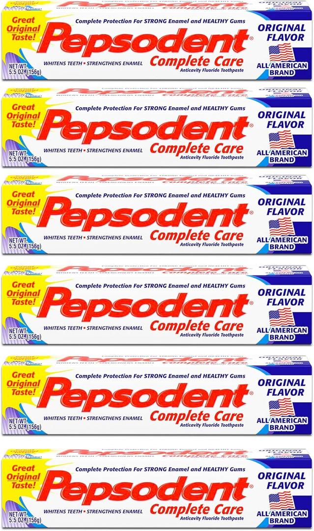 Pepsodent Complete Care Toothpaste Original Flavor 5.5 oz (Pack of 6)