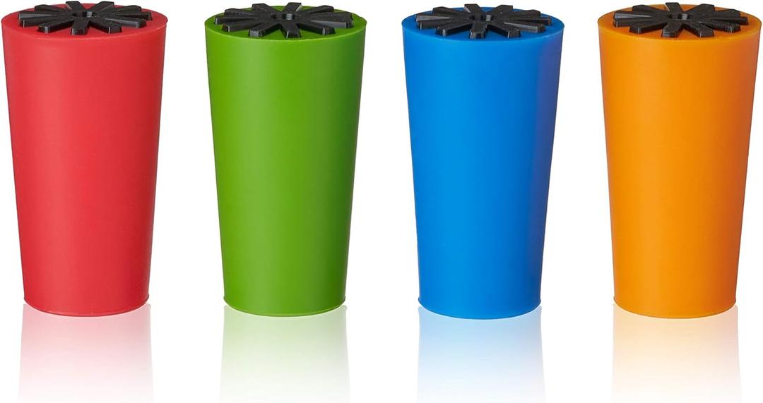 True Starburst: Silicone Bottle Silicone & Plastic Stoppers, 4 Cones, Multi Color,705