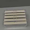 Frebeauty Acrylic Jewelry Organizer Earring Organizer Box with 5 Drawers Earring Holder Organizer with Velvet Trays Clear Jewelry Box for Women Earring Display for Rings Studs(Beige)