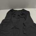 BTFBM Spring Summer Tops for Women 2026 Dressy Casual V Neck Ruffle Cap Sleeve Embroidered Eyelet Blouses Resort Wear(Black, Large )