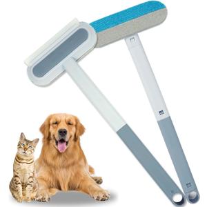 Pet Hair Remover Set – Removes Pet hair from Carpets, Furniture & Car Seats For Cat & Dog, includes 4-in-1 Magic Brush (Extended Handle) & a Electrostatic cat Hair Remover Glove