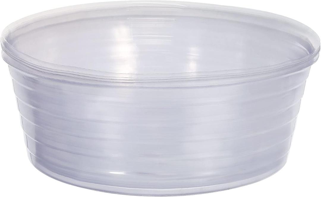 MECCANIXITY Plant Pot Saucer 14 Inch Plastic Round Flower Drip Tray for Indoor Outdoor, Clear Pack of 10 (35.5x12.5cm)