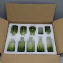 Glass Bud Vase Set of 20 - Small Vases for Flowers in Bulk - Assorted Vintage Crystal Vases for Flowers, Table Centerpieces (Green, 20 Pcs)