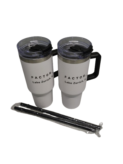 2 Pcs 40oz Tumbler with Handle, Lid and Straw