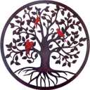 CHINDEUISYUT 23 Inches Tree of Life Wall Art Metal, Large Metal Tree of Life Wall Decor Wall Hanging for Living Room Bedroom Garden Porch Patio Office Home Decor, 23in x 23in x 0.88 in