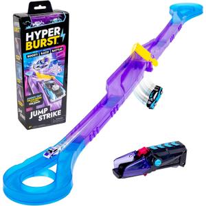 Hyper Burst Jump Strike Playset | Race and Battle! | Customizable Race Track & Micro Scale Cars | Over 600+ MPH Scale Speed!