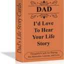 Fathers Day Dad Gifts from Daughter Son - Dad I'd Love to Hear Your Life Story Conversation Cards for Birthday, Hear Dad's Story, 104 Engaging Questions - Sentimental Gifts for Father