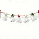 Christmas Green White Red Cute Snowman Xmas Bunting Garland Celebration Hanging Decorations for Holiday Christmas Party Supplies Home Fireplace Wall Window Decor (Green White Red Cute Snowman)