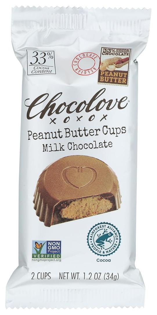 2 x Chocolove Peanut Butter Cups Milk chocolate, 1.2 oz (EXP 07/01/26)