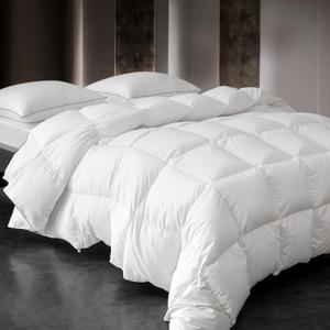 Down Fibers Comforter King Size,Luxurious All Seasons Hotel Collection Duvet Insert,54 Oz High Bulkiness Medium Warmth,Fluffy & Breathable for Bedroom, Guestroom, Hotel (White,106x90)
