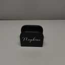 Black Napkin Holder for Table - ALELION Wooden Napkin Holders for Kitchen - Black Kitchen Decor and Accessories for Dining Room Table - Wood Napkin Dispenser (Black with cute lettering)