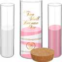 Irenare Unity Sand for Wedding Ceremony Set, Include Vase, Sand, Cork Stopper for Weddings Engagement Anniversary(Gray and Pink,Wedding)