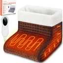 CYFIE Foot Warmer Under Desk - Electric Heating Pad for Women Men, Feet Warmers with 10 Heat & 3 Timer Settings, Auto Shut-Off, Washable Winter Christmas Gifts for Home Office Use(Brown)
