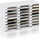 Classroom Mailboxes 24 Slots Compartments White Wood Adjustable Literature Organizer Mail Center 32x19x13 Inches Large Desktop File Sorter for Students Teachers Office Home School