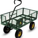 Steel Garden Cart, 2-in-1 Heavy Duty Utility Wagon 900 LBS Capacity Carts with Removable Mesh Sides to Convert into Flatbed, 240 U-Turn 10" Pneumatic Tires Garden Wagon for Lawn Camping Farm Yard