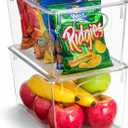 Sorbus Large Plastic Storage Bins with Lids - for Kitchen Organization, Pantry Organizers and Storage, Fridge Organizer, Cabinet Organizer, Refrigerator Organizer Bins - Clear Storage Bins (2 pack)