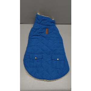 Queenmore Dog Winter Coat Warm Puffer Jacket Waterproof Plush Lining Thermal Cold Weather Vest for Small Medium Large Dogs, Windproof Easy On Pet Jacket Blue M