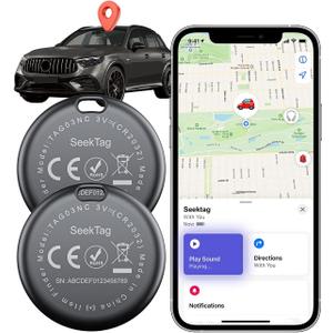 GPS Android Air Tracker Tags Device for Car and Vehicles,2 Year Battery Life & 2pcs Hidden Magnetic case,Trackers for Tracking Vehicle,2pcs GPS Tracker,No Monthly Fee for Android and iPhone