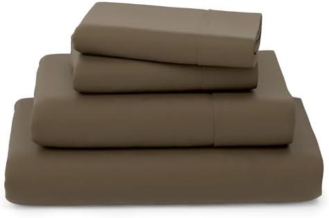 Cosy House Collection Luxury Bamboo Sheets - Blend of Rayon Derived from Bamboo - Cooling & Breathable, Silky Soft, 16-Inch Deep Pockets - 4-Piece Bedding Set - King, Chocolate